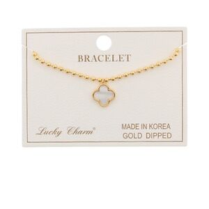 MOP Clover Charm Ball Chain Bracelet